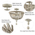 Farmhouse Wood Beaded Semi Flush Mount Ceiling Lights Grey